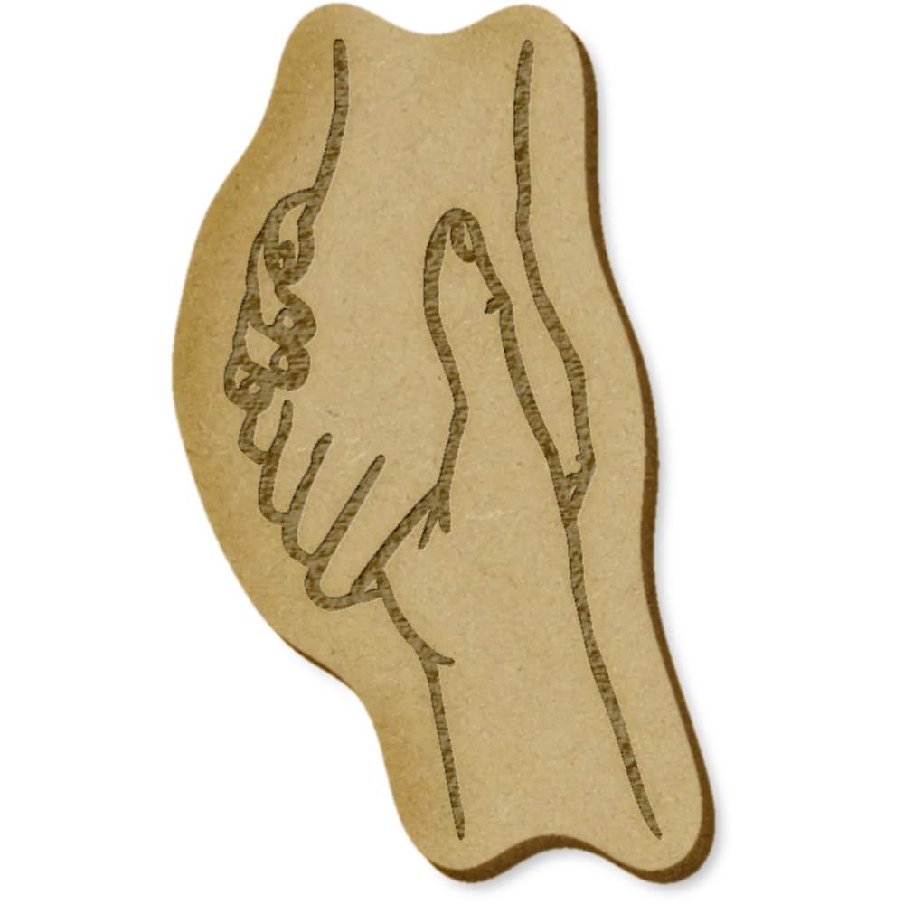 6 x 'Shaking Hands' MDF Craft Embellishments (EB00036312)