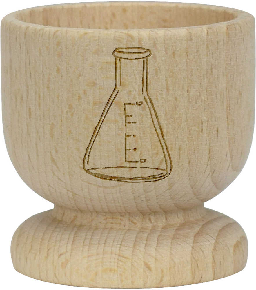 'Conical Flask' Wooden Egg Cup - Boiled Egg Holder / Breakfast Tableware for Home and Cafes (EC00004457)