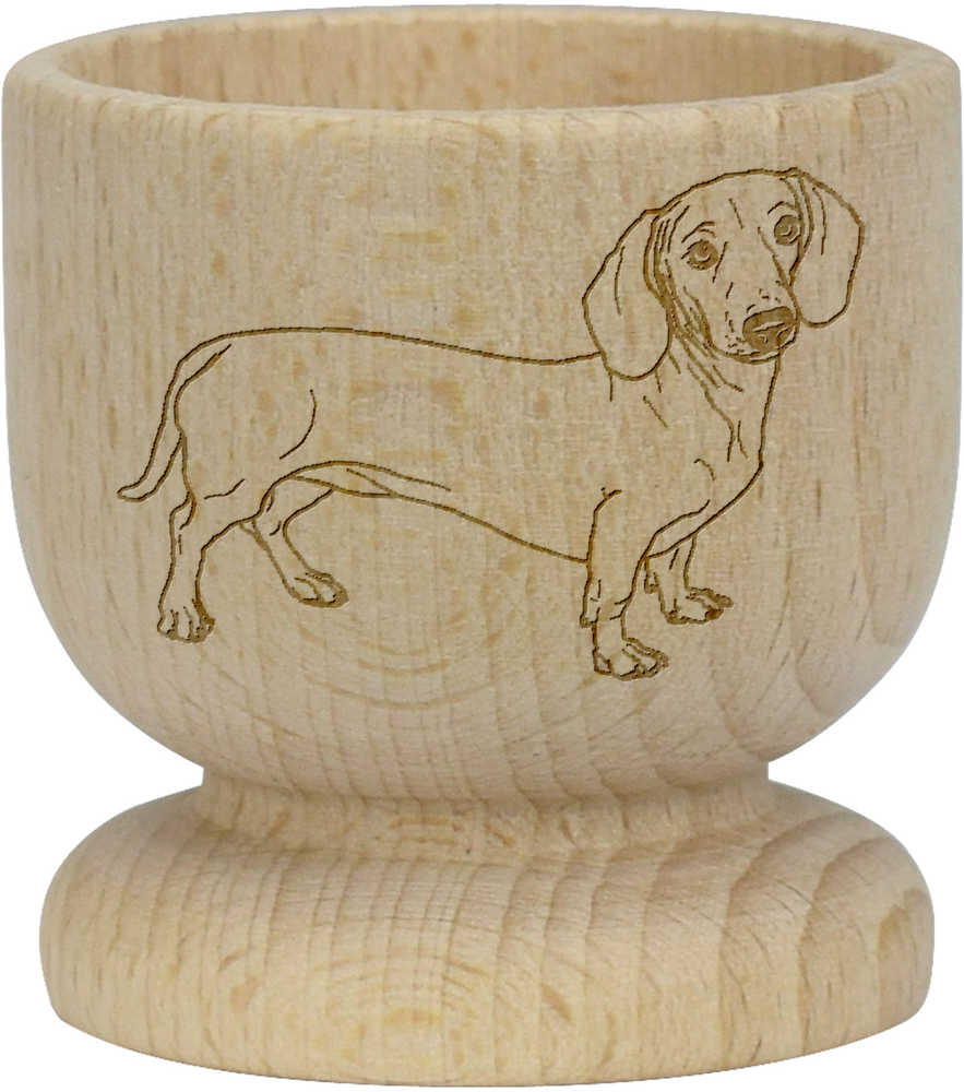'Dachshund' Wooden Egg Cup - Boiled Egg Holder / Breakfast Tableware for Home and Cafes (EC00019279)