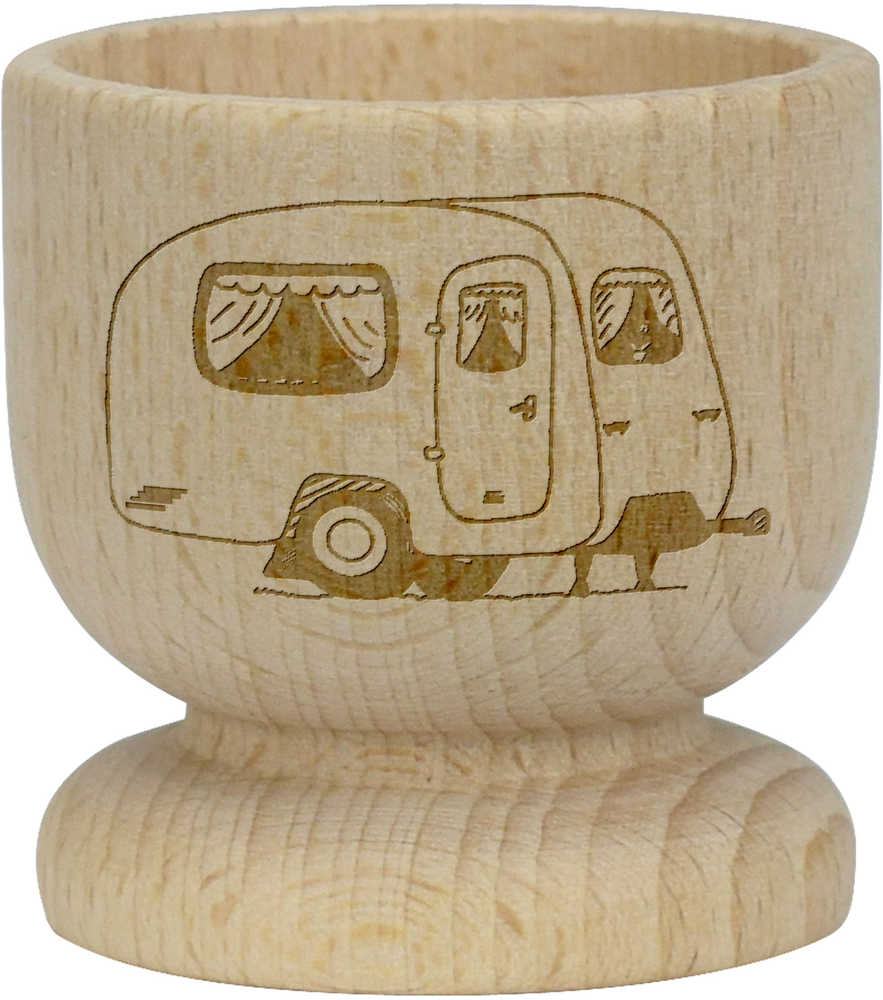 'Caravan' Wooden Egg Cup - Boiled Egg Holder / Breakfast Tableware for Home and Cafes (EC00019287)