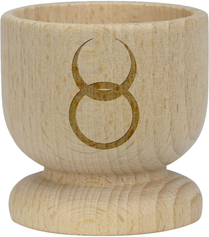 'Horned God Symbol' Wooden Egg Cup - Boiled Egg Holder / Breakfast Tableware for Home and Cafes (EC00020608)