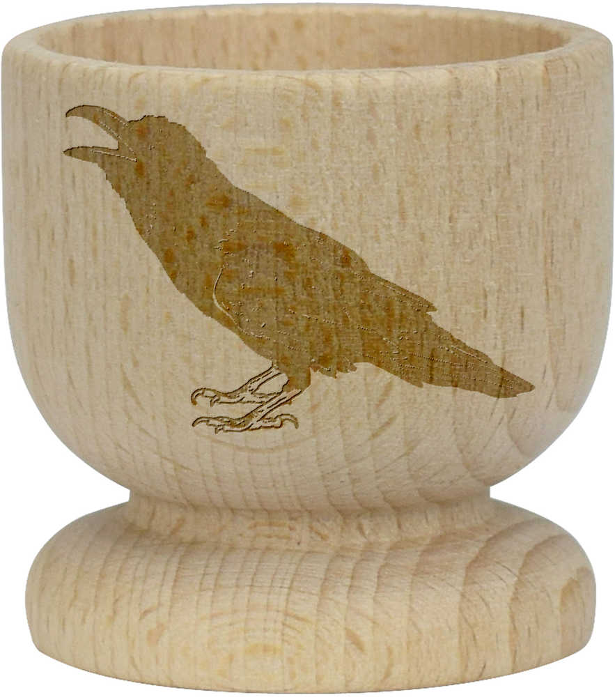 'Raven Calling' Wooden Egg Cup (EC00021015)