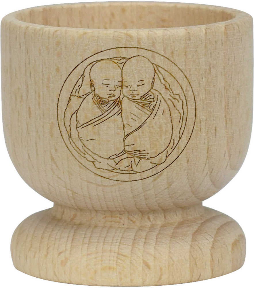 'Baby Twins' Wooden Egg Cup (EC00021615)
