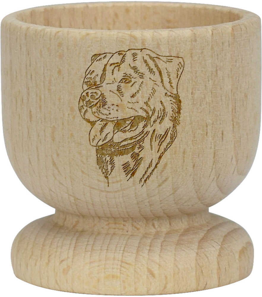 'Rottweiler Head' Wooden Egg Cup (EC00021835)