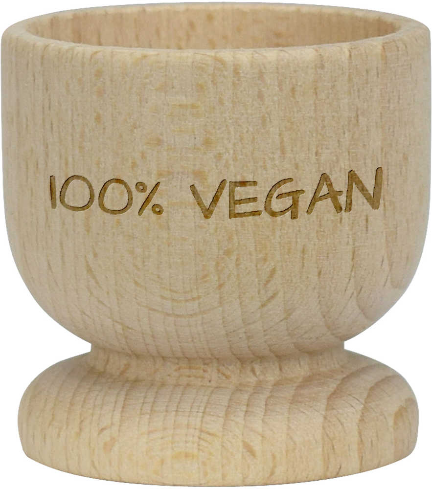 '100% Vegan' Wooden Egg Cup (EC00022842)