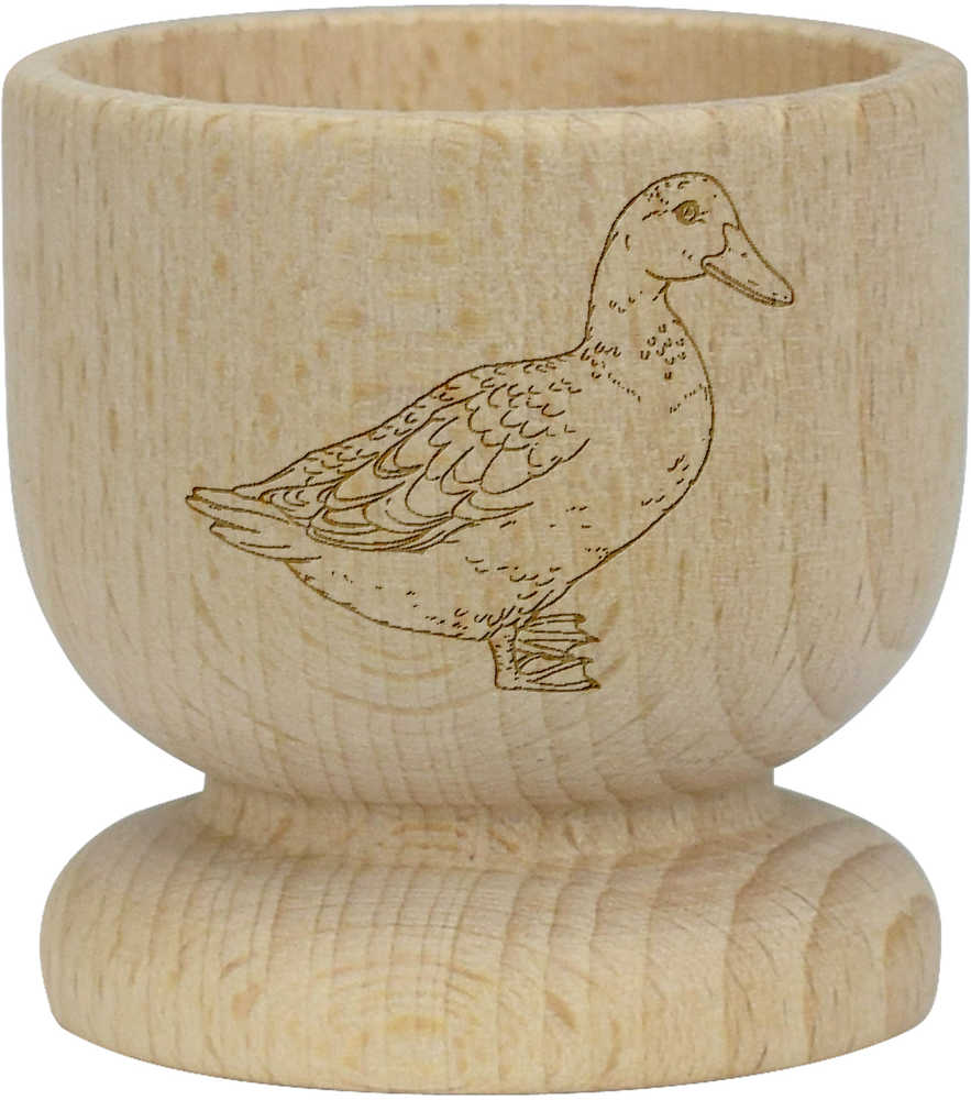 'Duck' Wooden Egg Cup - Boiled Egg Holder / Breakfast Tableware for Home and Cafes (EC00023579)