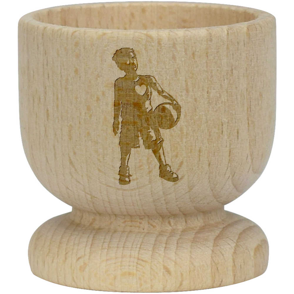 'Basket Ball Boy' Wooden Egg Cup (EC00025986)