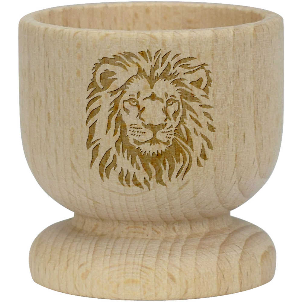 'Lion Portrait' Wooden Egg Cup (EC00029563)
