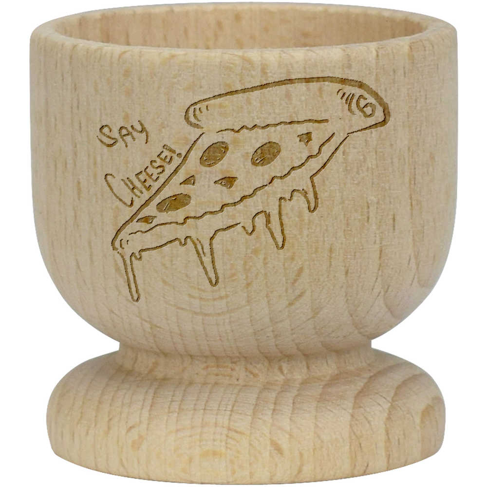 'Cheesy Pizza' Wooden Egg Cup (EC00030529)