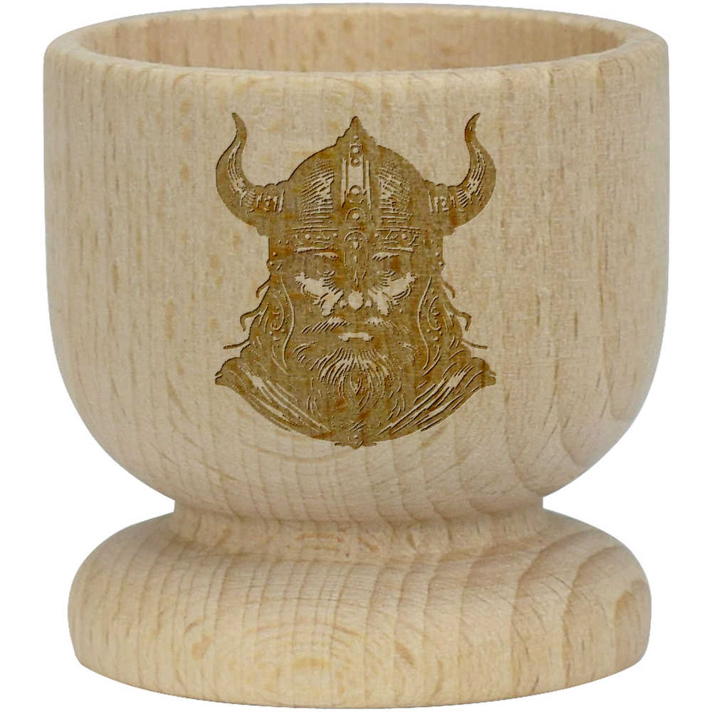 'Viking Warrior Portrait' Wooden Egg Cup (EC00032108)