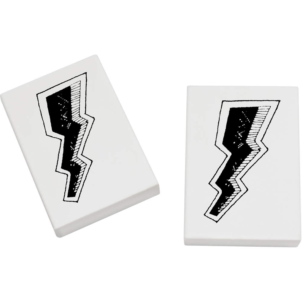2 x 45mm 'Lightning Bolt' Erasers / Rubbers (ER00005502)