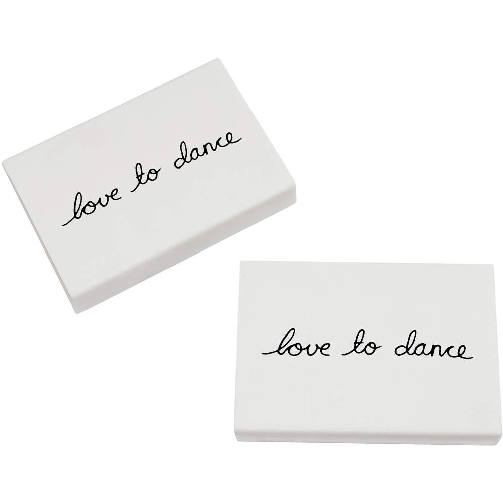 2 x 45mm 'Love To Dance' Erasers / Rubbers (ER00008015)