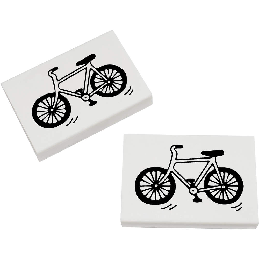 2 x 45mm 'Pedal Bike' Erasers / Rubbers (ER00016047)