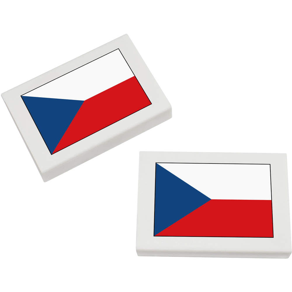 2 x 45mm 'Czech Republic Flag' Erasers / Rubbers (ER00020524)