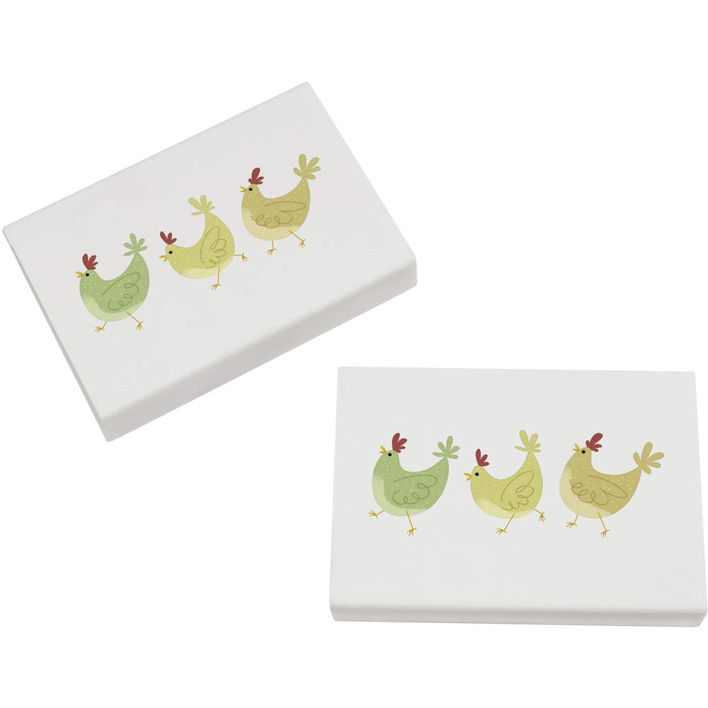 2 x 45mm 'Chickens' Erasers / Rubbers (ER00021665)