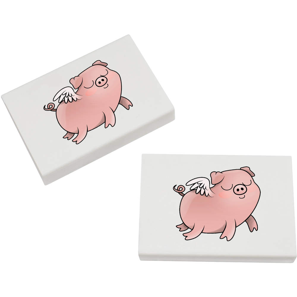 2 x 45mm 'Flying Pig' Erasers / Rubbers (ER00022191)