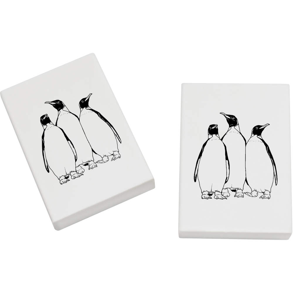 2 x 45mm 'King Penguins' Erasers / Rubbers (ER00027004)