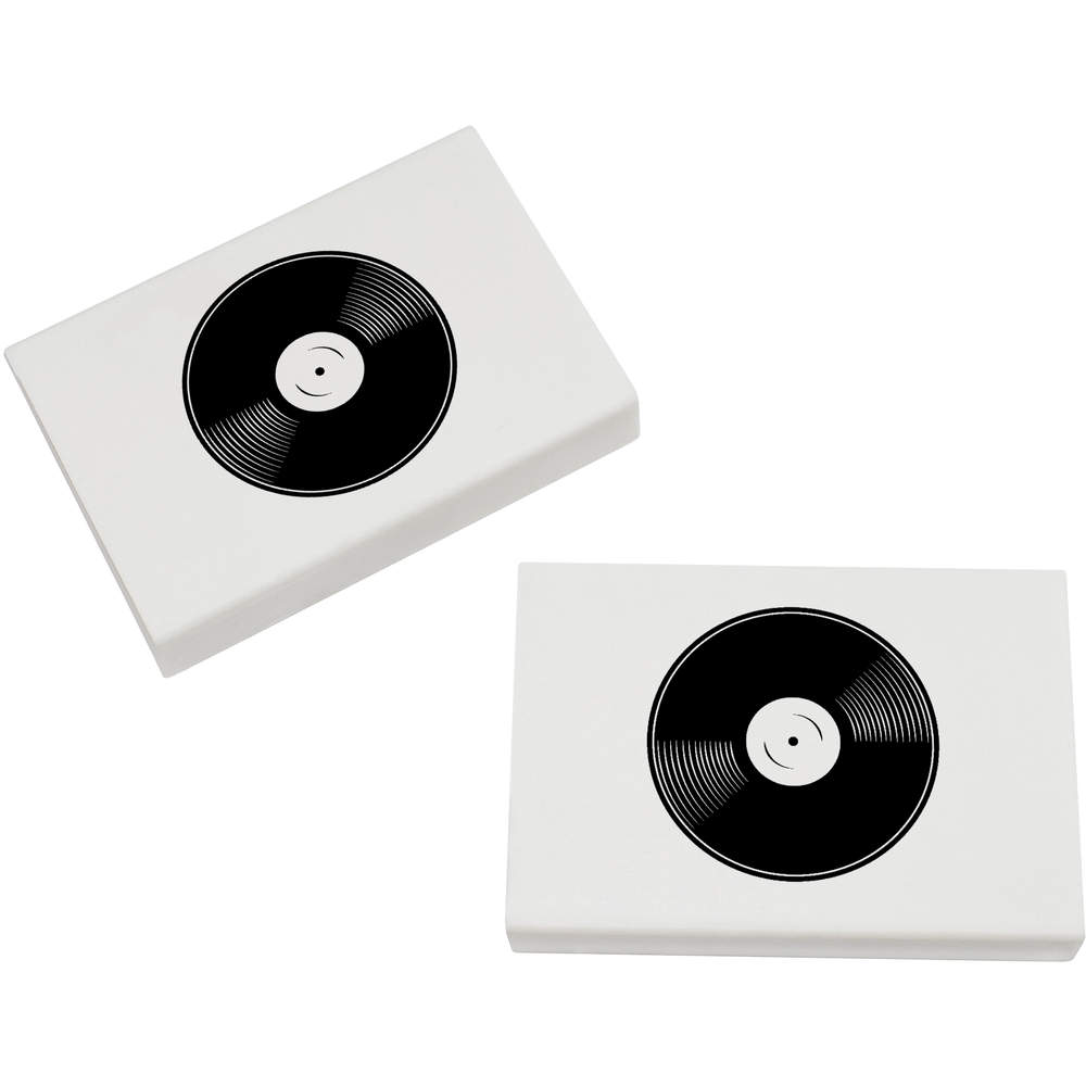 2 x 45mm 'Vinyl Record' Erasers / Rubbers (ER00027413)