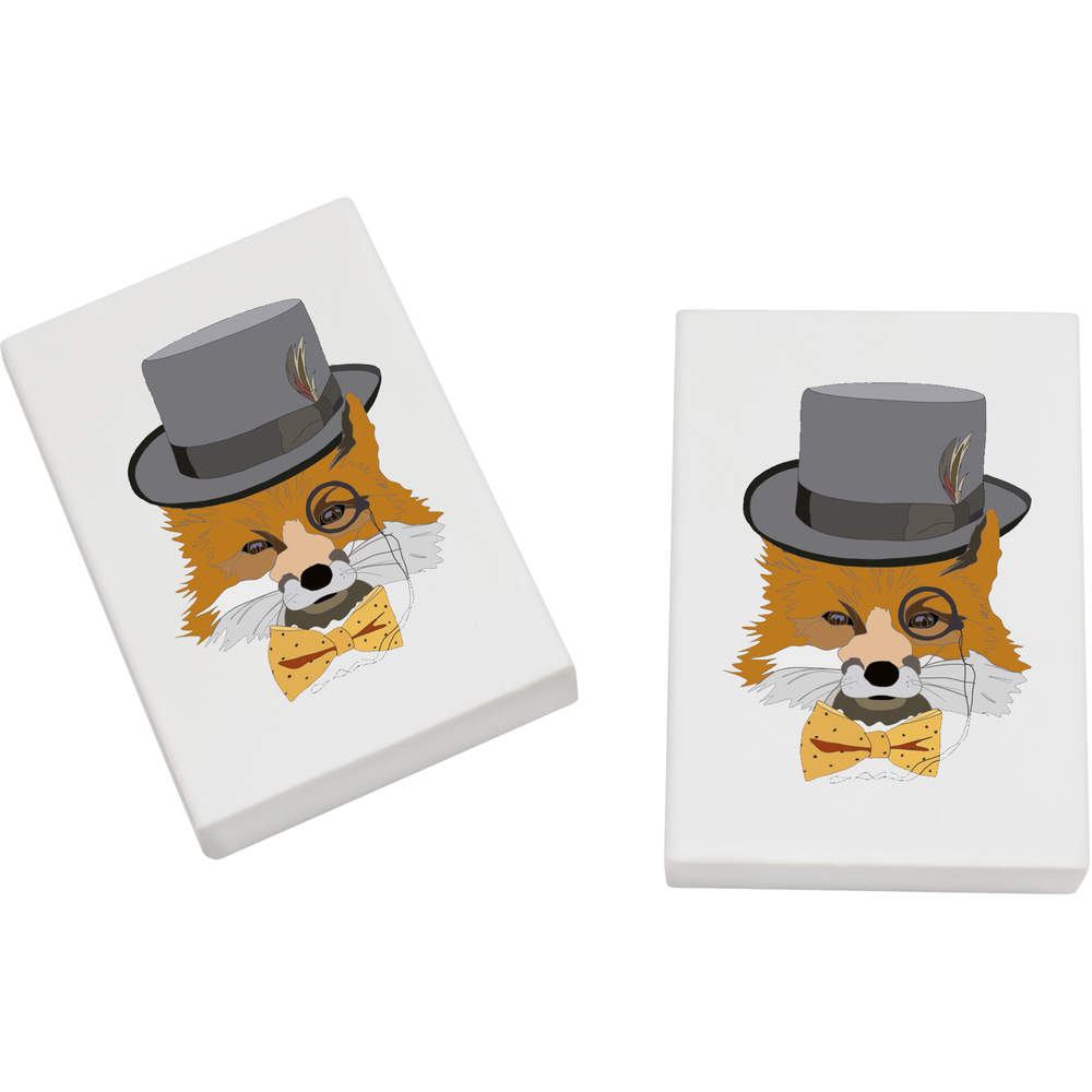 2 x 45mm 'Fancy Fox' Erasers / Rubbers (ER00028664)