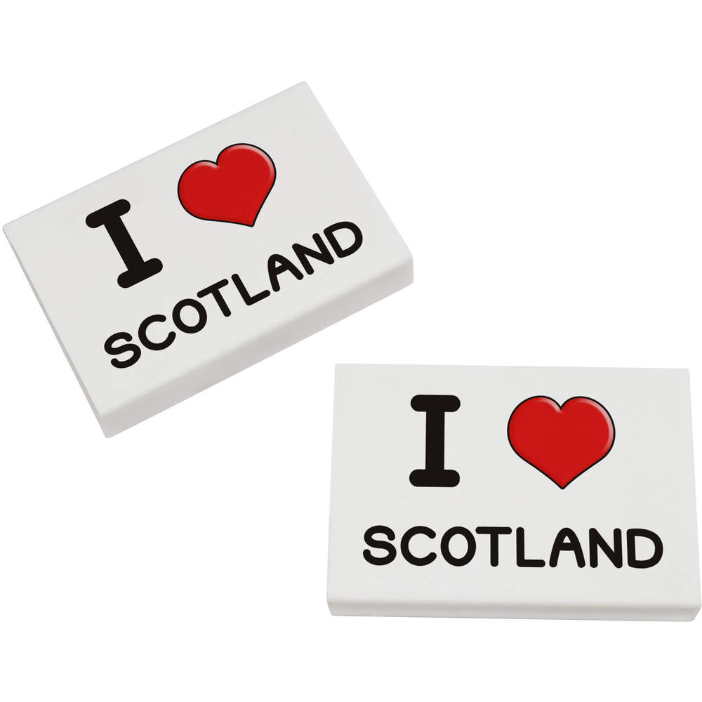 2 x 45mm 'I Love Scotland' Erasers / Rubbers (ER00029665)