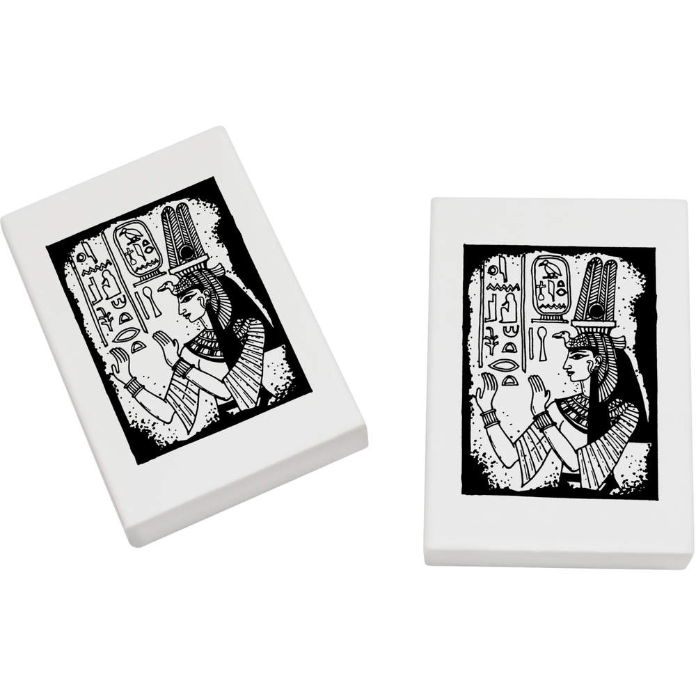 2 x 45mm 'Egyptian Hieroglyph' Erasers / Rubbers (ER00030337)