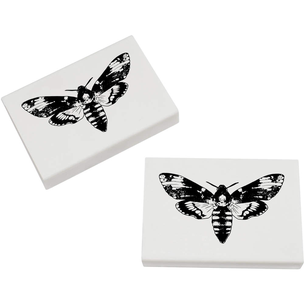 2 x 45mm 'Death's-head Hawkmoth' Erasers / Rubbers (ER00030902)