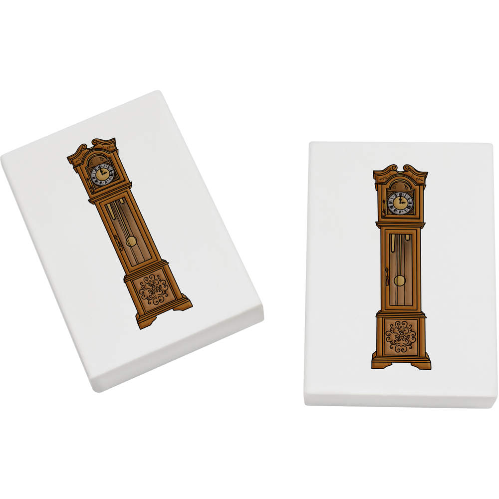 2 x 45mm 'Grandfather Clock' Erasers / Rubbers (ER00031903)