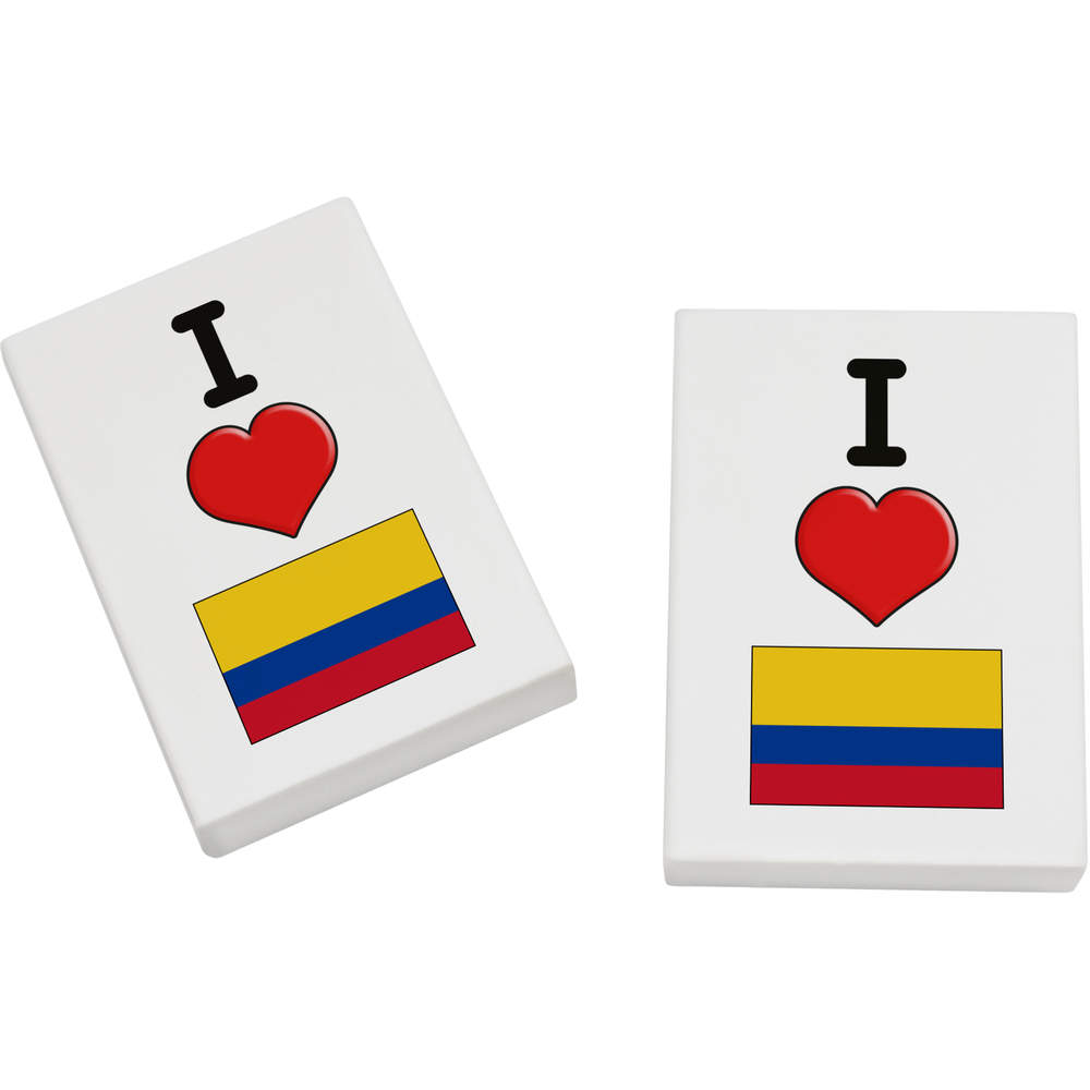 2 x 45mm 'I Love Colombia' Erasers / Rubbers (ER00032913)