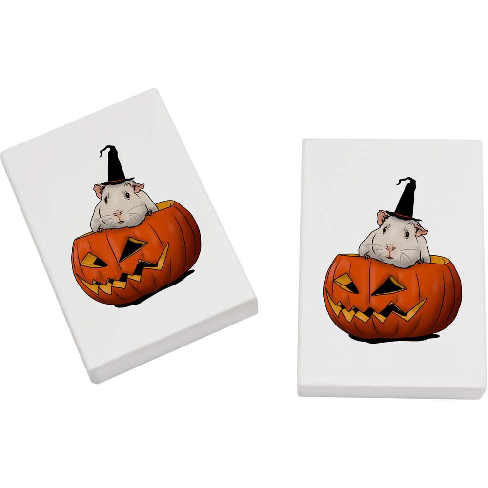 2 x 45mm 'Halloween Guinea Pig' Erasers / Rubbers (ER00034341)