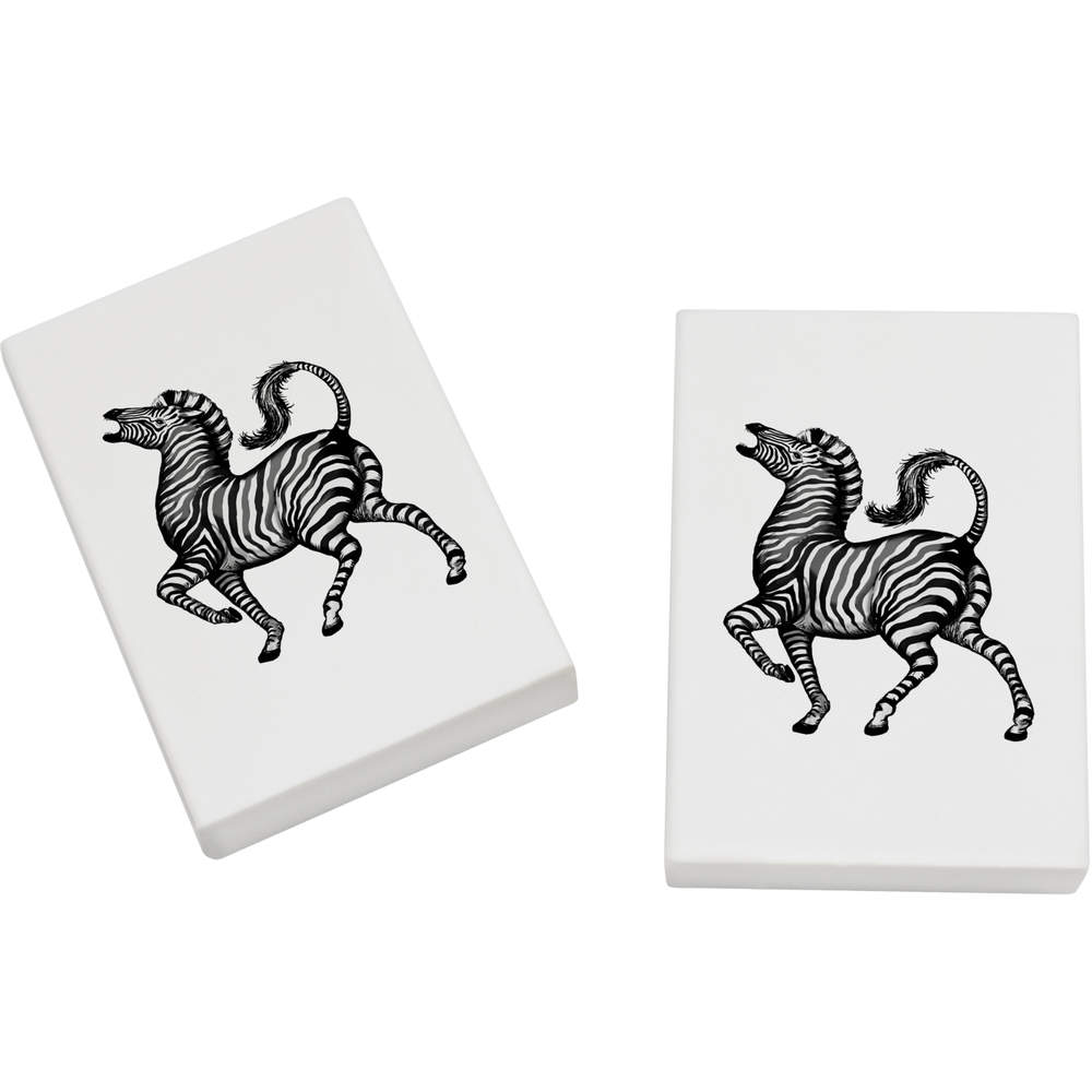 2 x 45mm 'Zebra' Erasers / Rubbers (ER00034356)