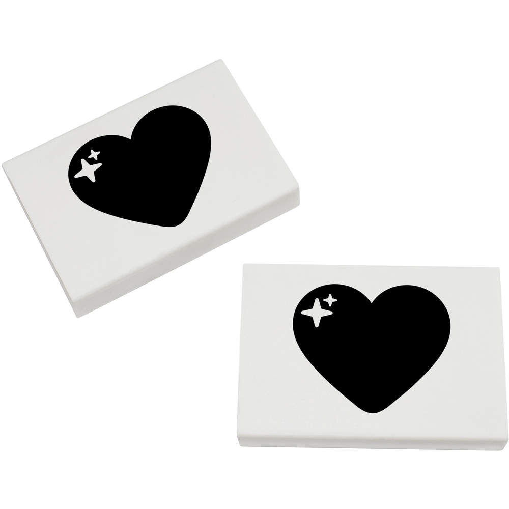2 x 45mm 'Love Heart' Erasers / Rubbers (ER00034368)