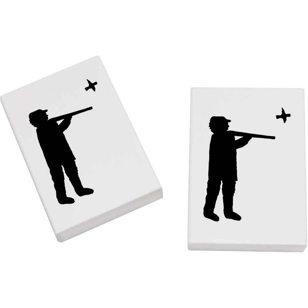 2 x 45mm 'Hunter & Bird' Erasers / Rubbers (ER00034389)