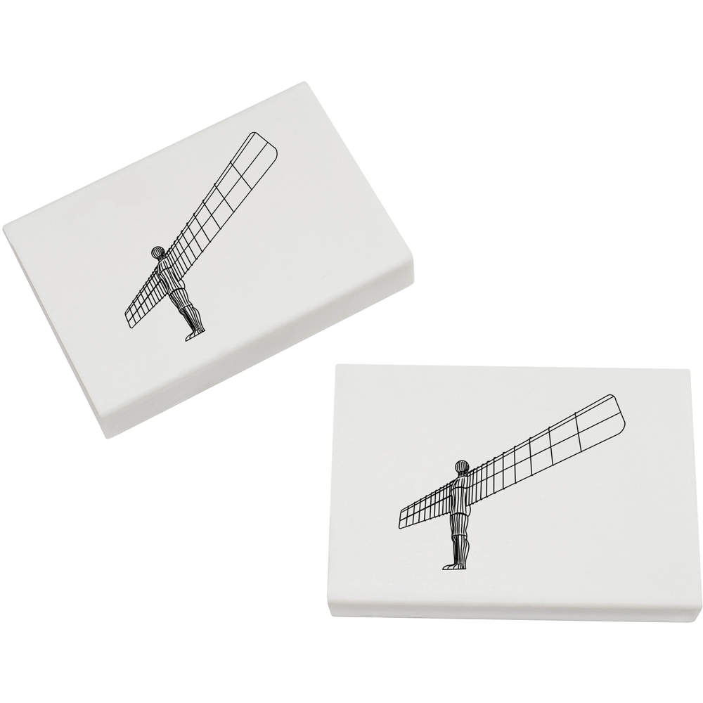 2 x 45mm 'Angel Of The North' Erasers / Rubbers (ER00034444)