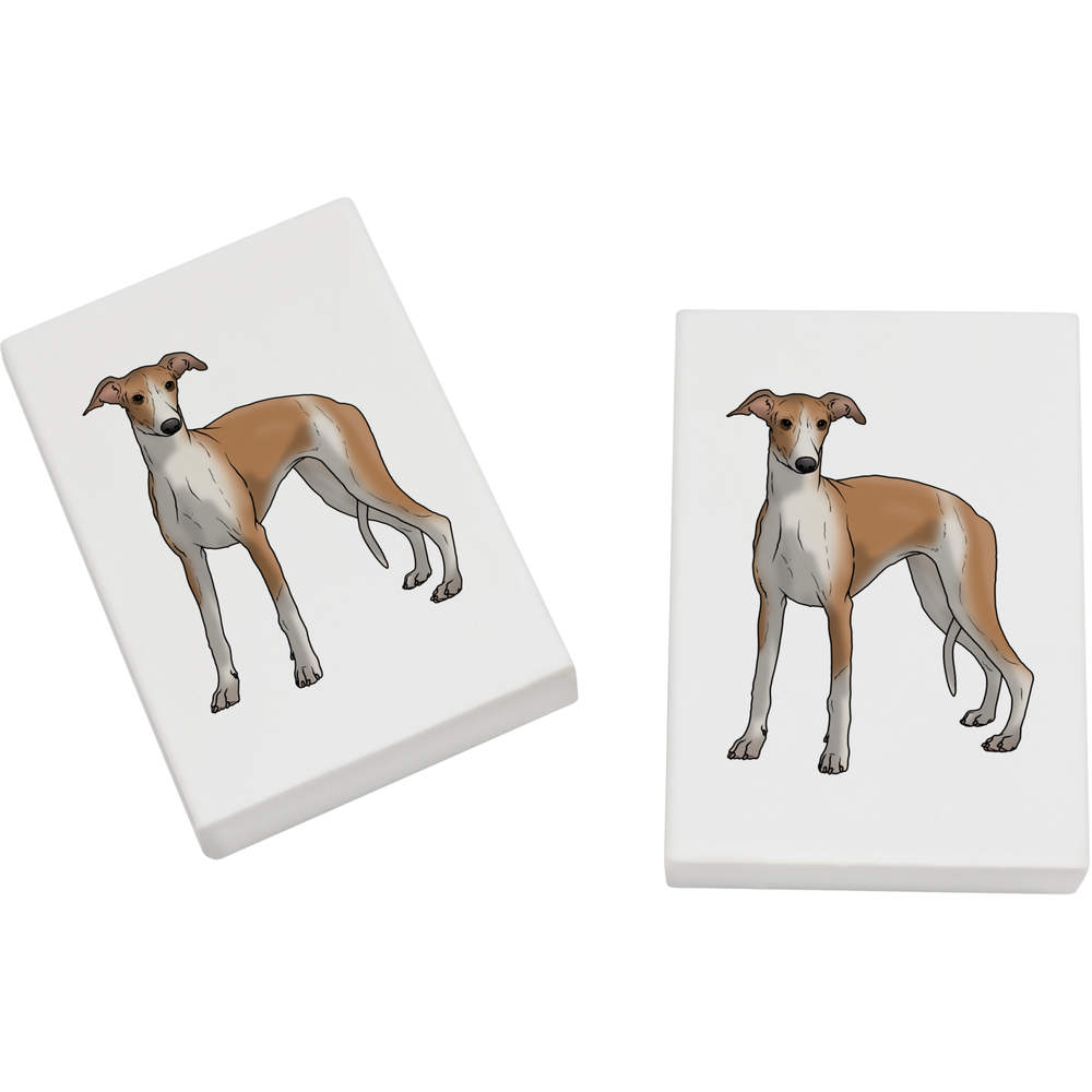 2 x 'Whippet' Erasers / Rubbers - 45mm Pencil Erasers for School, Office, Drawing and Stationery Gifts (ER00034507)