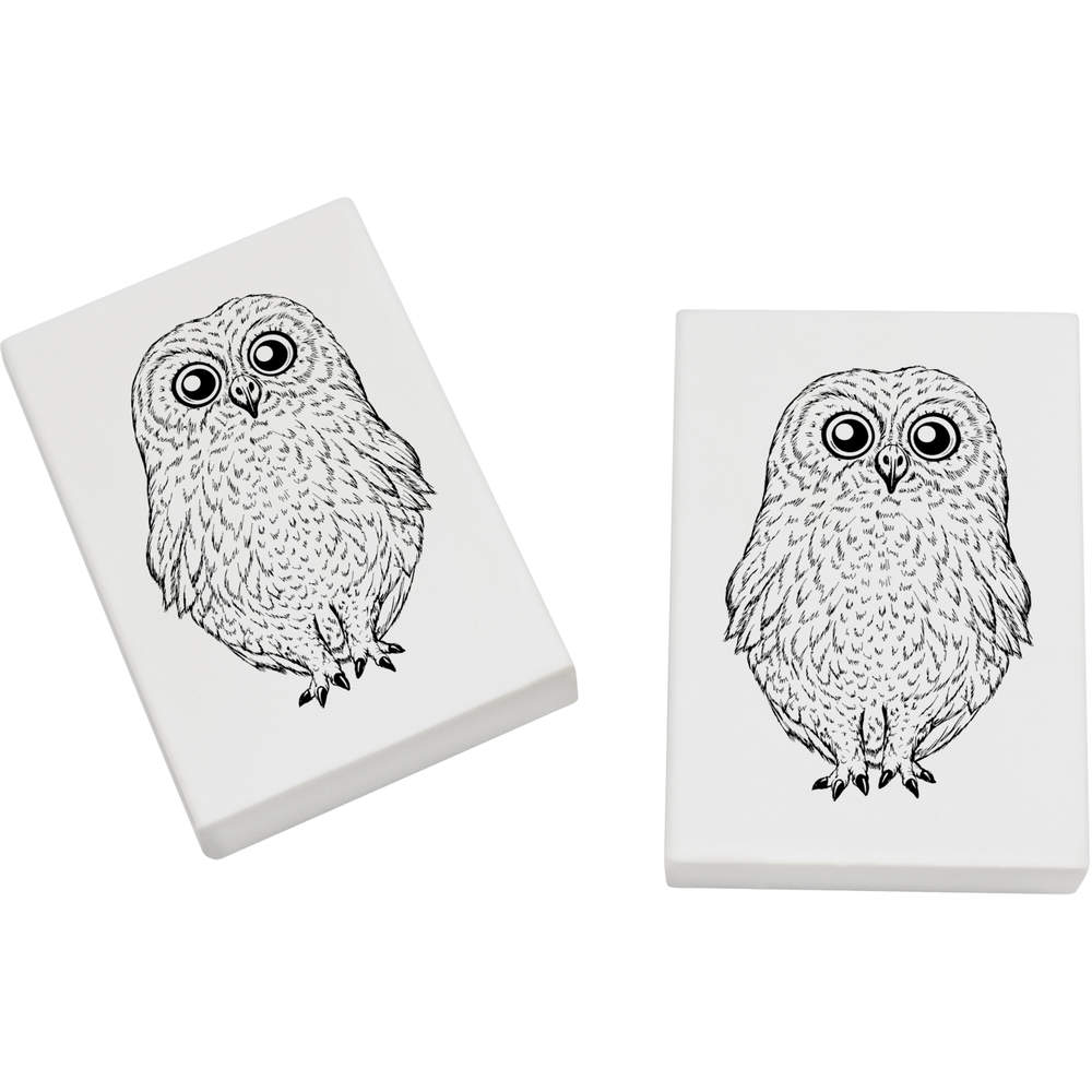 2 x 45mm 'Cute Owl' Erasers / Rubbers (ER00036593)