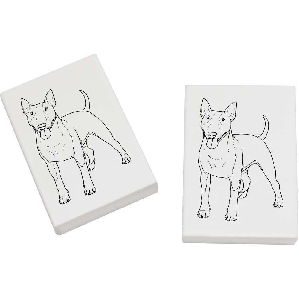 2 x 45mm 'Bull Terrier' Erasers / Rubbers (ER00037142)