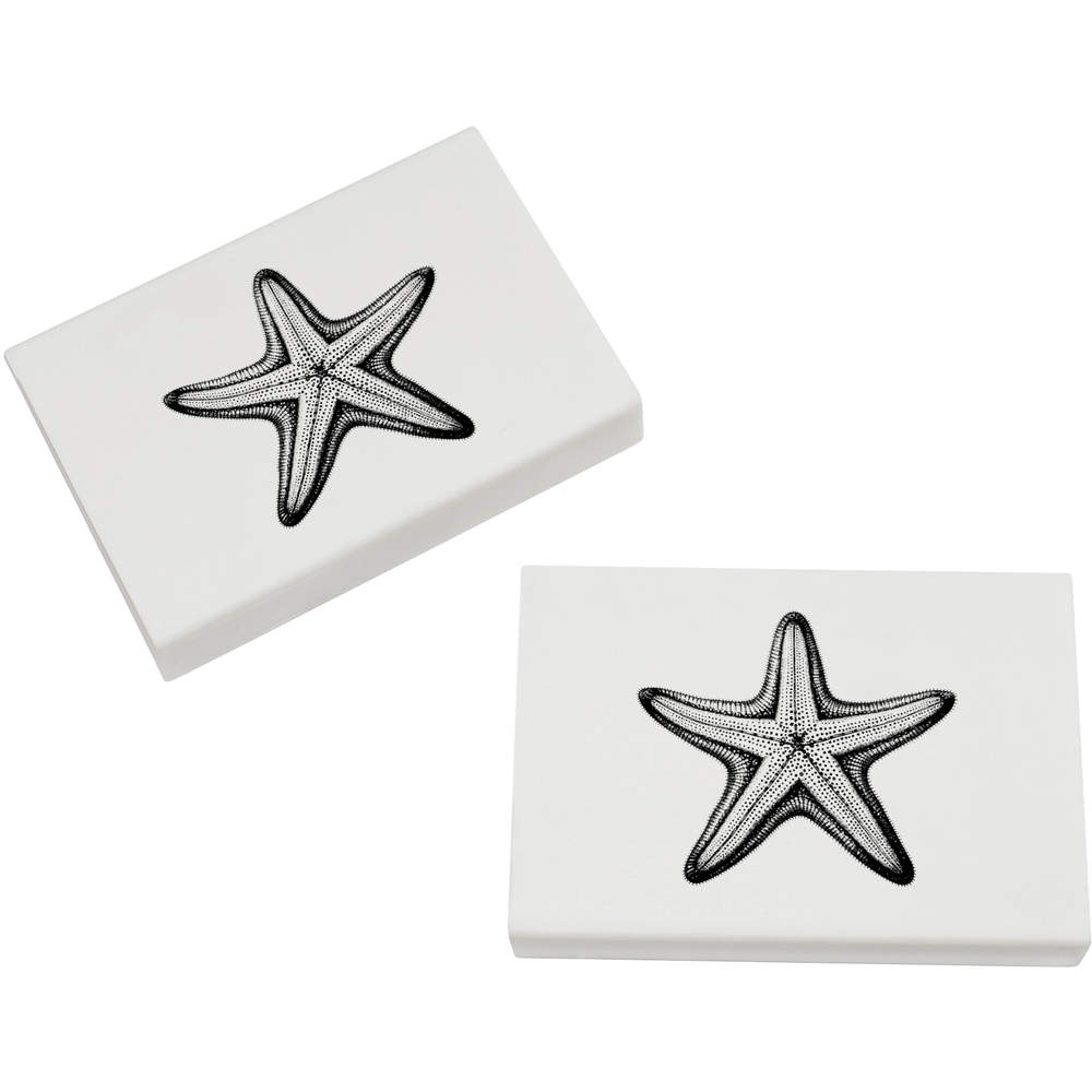2 x 45mm 'starfish' Erasers / Rubbers (ER00037332)
