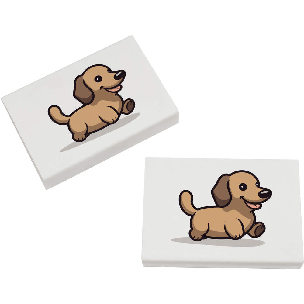 2 x 'Dachshund ' Erasers / Rubbers - 45mm Pencil Erasers for School, Office, Drawing and Stationery Gifts (ER00039347)