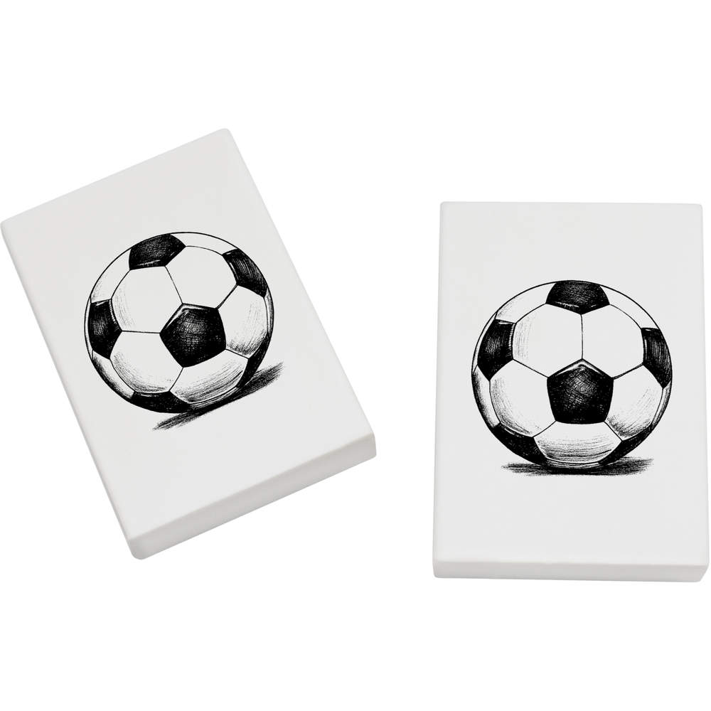 2 x 45mm 'Soccer Ball' Erasers / Rubbers (ER00039473)