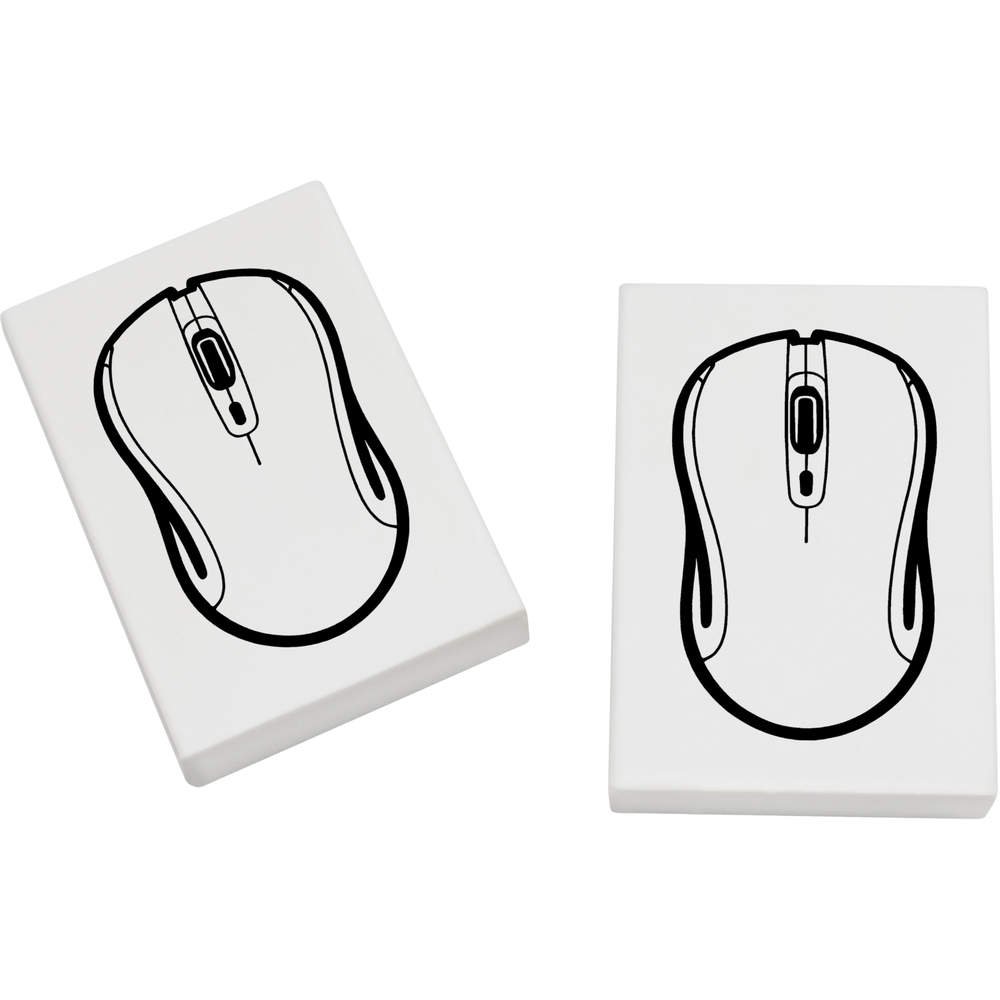 2 x 45mm 'Computer Mouse' Erasers / Rubbers (ER00041015)