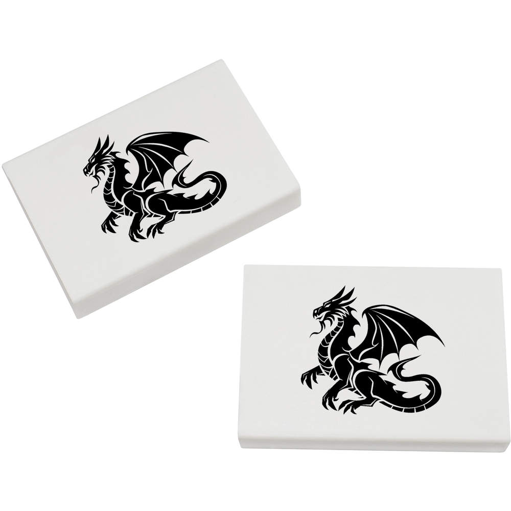 2 x 45mm 'Fierce Dragon' Erasers / Rubbers (ER00041780)