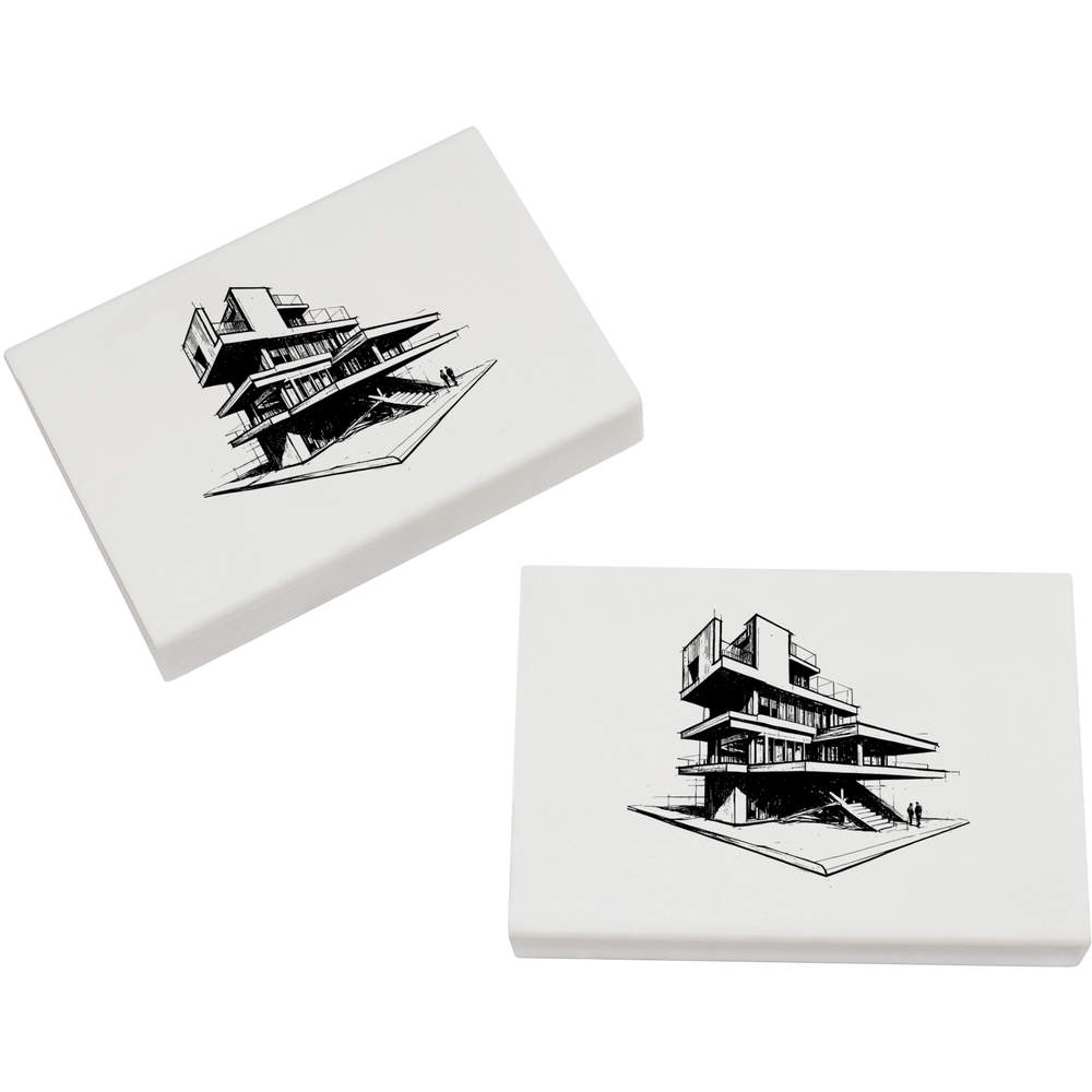 2 x 45mm 'Modern Architect Drawing' Erasers / Rubbers (ER00042030)