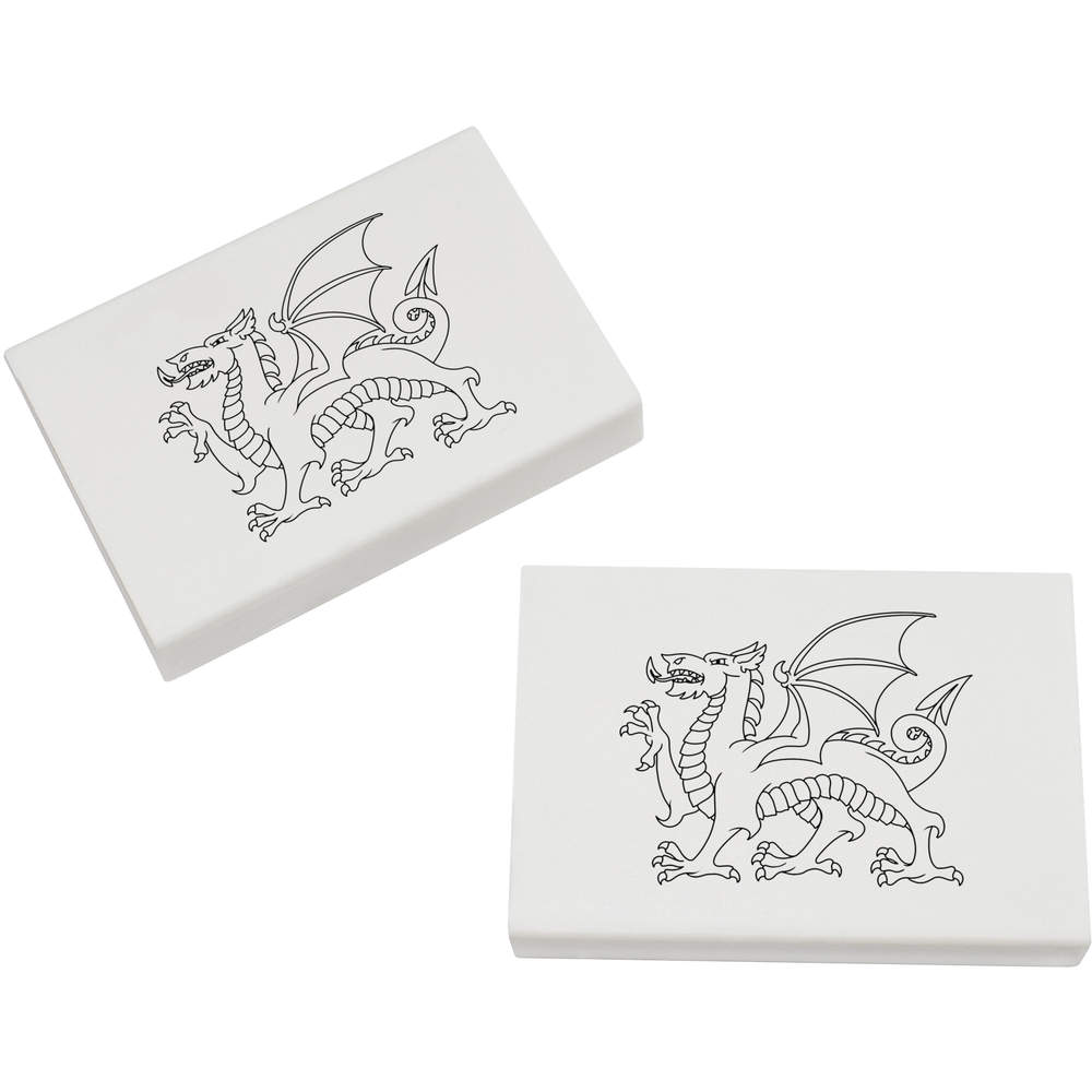 2 x 45mm 'Traditional Welsh Dragon' Erasers / Rubbers (ER00045867)