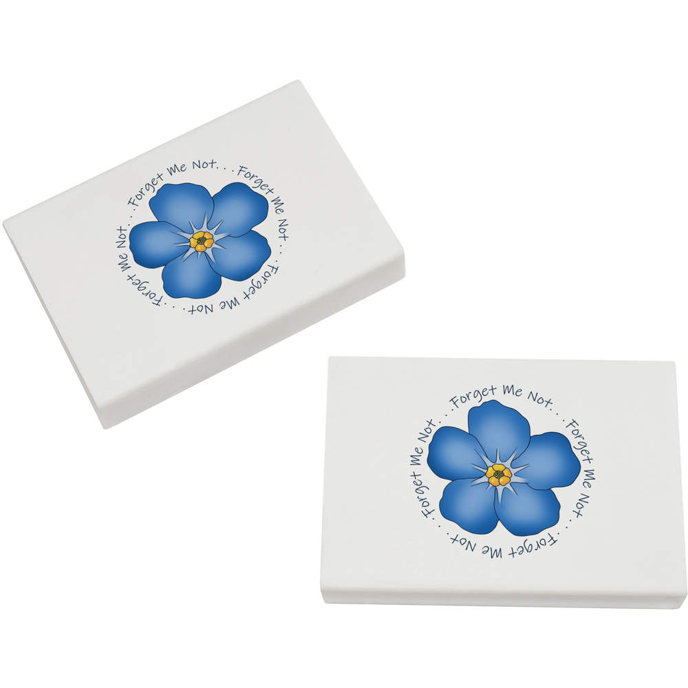 2 x 45mm 'Forget Me Not Circle' Erasers / Rubbers (ER00046554)