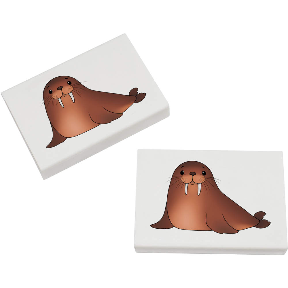 2 x 45mm 'Cute Walrus' Erasers / Rubbers (ER00046727)