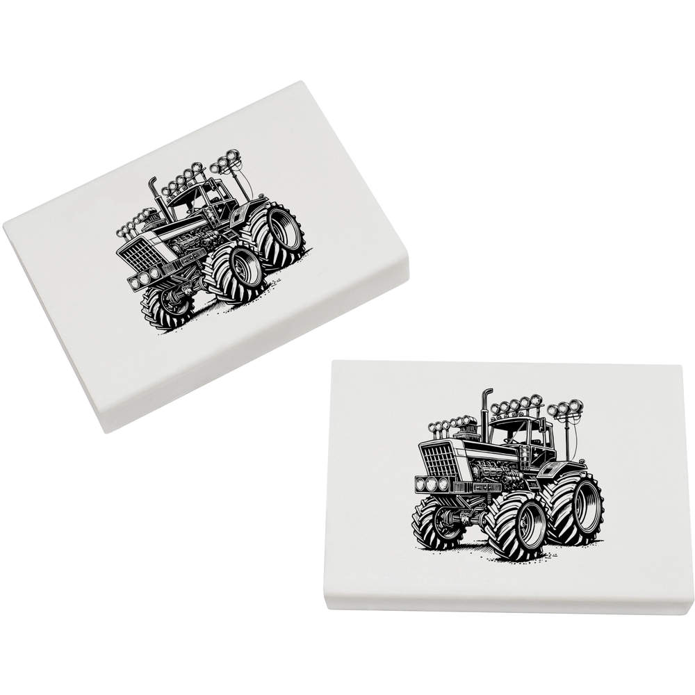 2 x 45mm 'Monster Truck Tractor' Erasers / Rubbers (ER00047830)