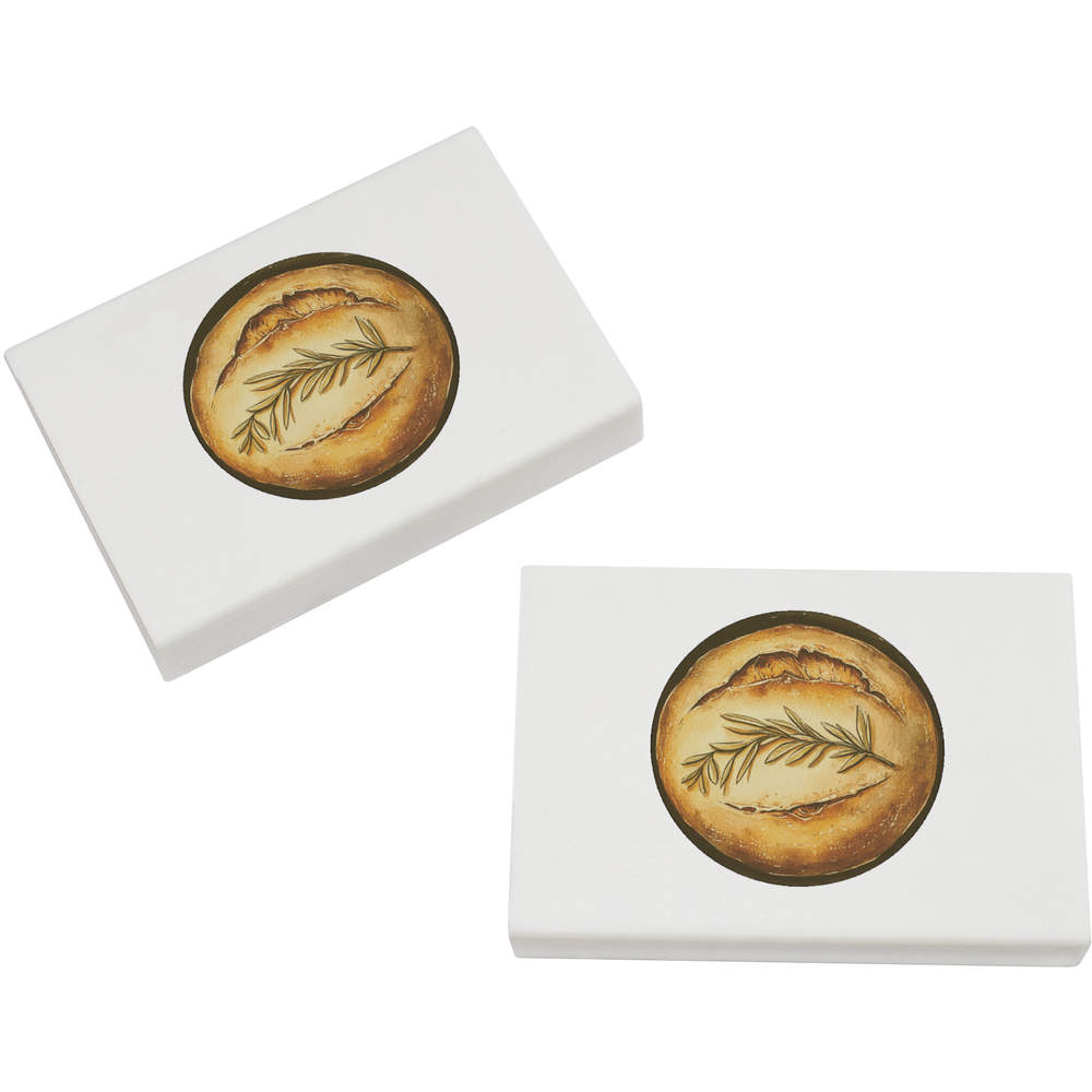 2 x 45mm 'Artisan Sourdough Loaf of Bread ' Erasers / Rubbers (ER00048094)