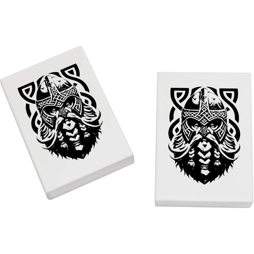 2 x 45mm 'Viking Portrait' Erasers / Rubbers (ER00048947)
