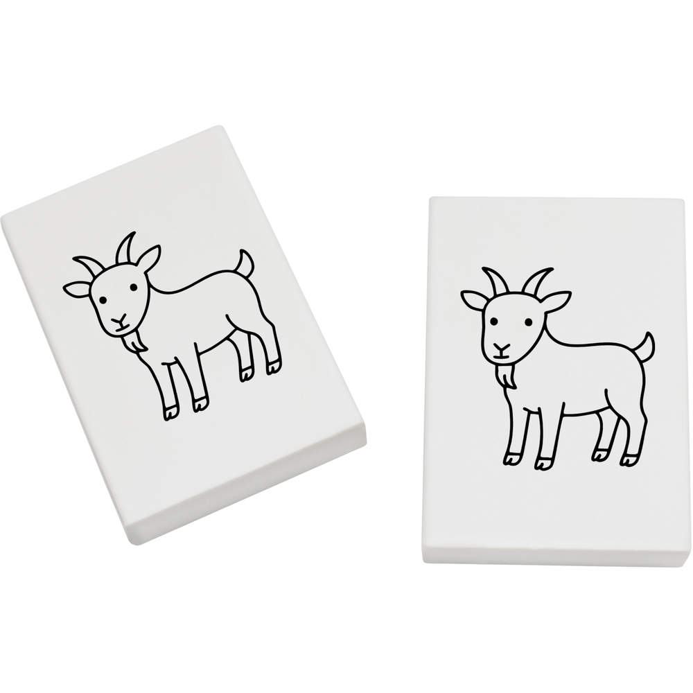 2 x 45mm 'Goat' Erasers / Rubbers (ER00049397)