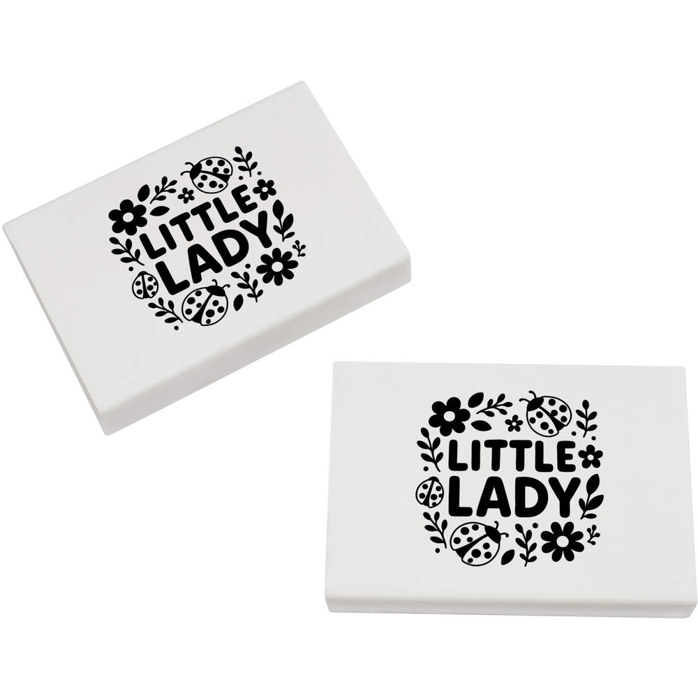 2 x 45mm 'Little Lady Bugs and Flowers' Erasers / Rubbers (ER00049975)